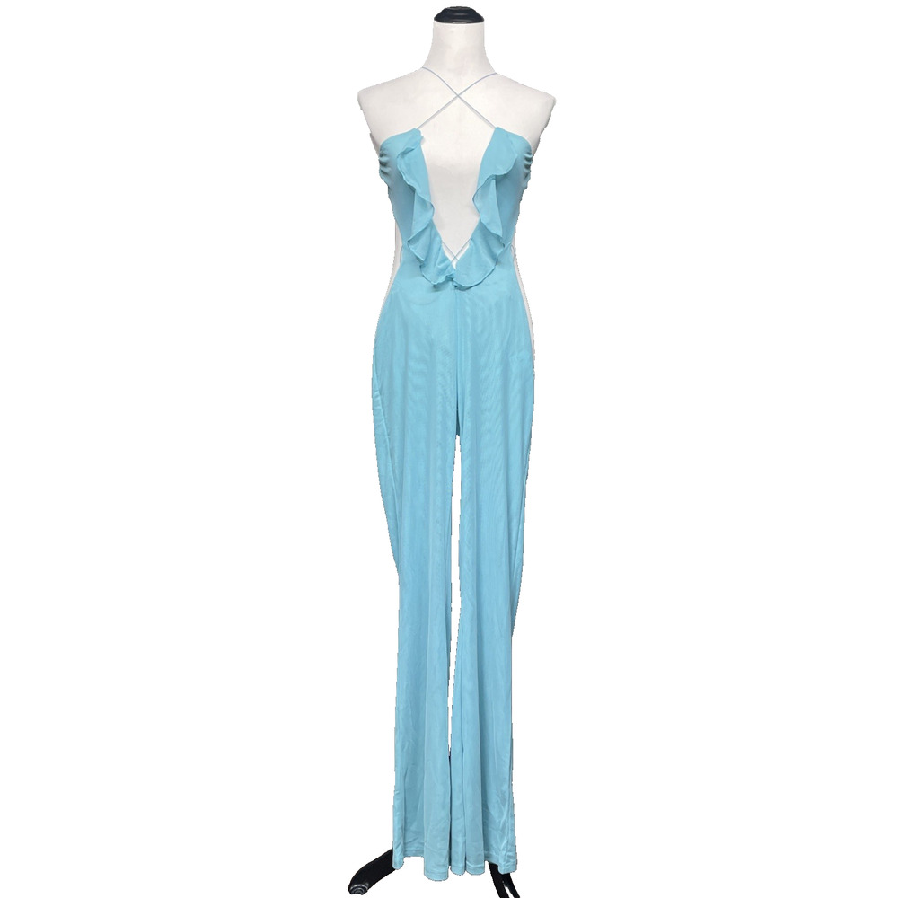 NWT Sorelle UK Body Pants Suit Light Baby Blue Size Sm One Piece Jumpsuit Sexy